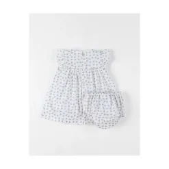 Noukie's                    Robe avec bloomer Little blue flower    Blanc            3 mois
