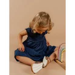 Noukie's                    Robe plumetis Little blue flower    Bleu            3 mois