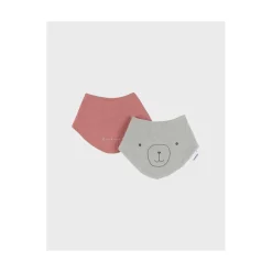 Noukie's                    Set 2 bavoirs bandana Eponge & Mousseline F&O    Rouge