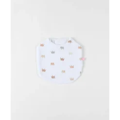 Noukie's Set 3 bavoirs mousseline M&m25 Elephants Blanc 20x35 cm