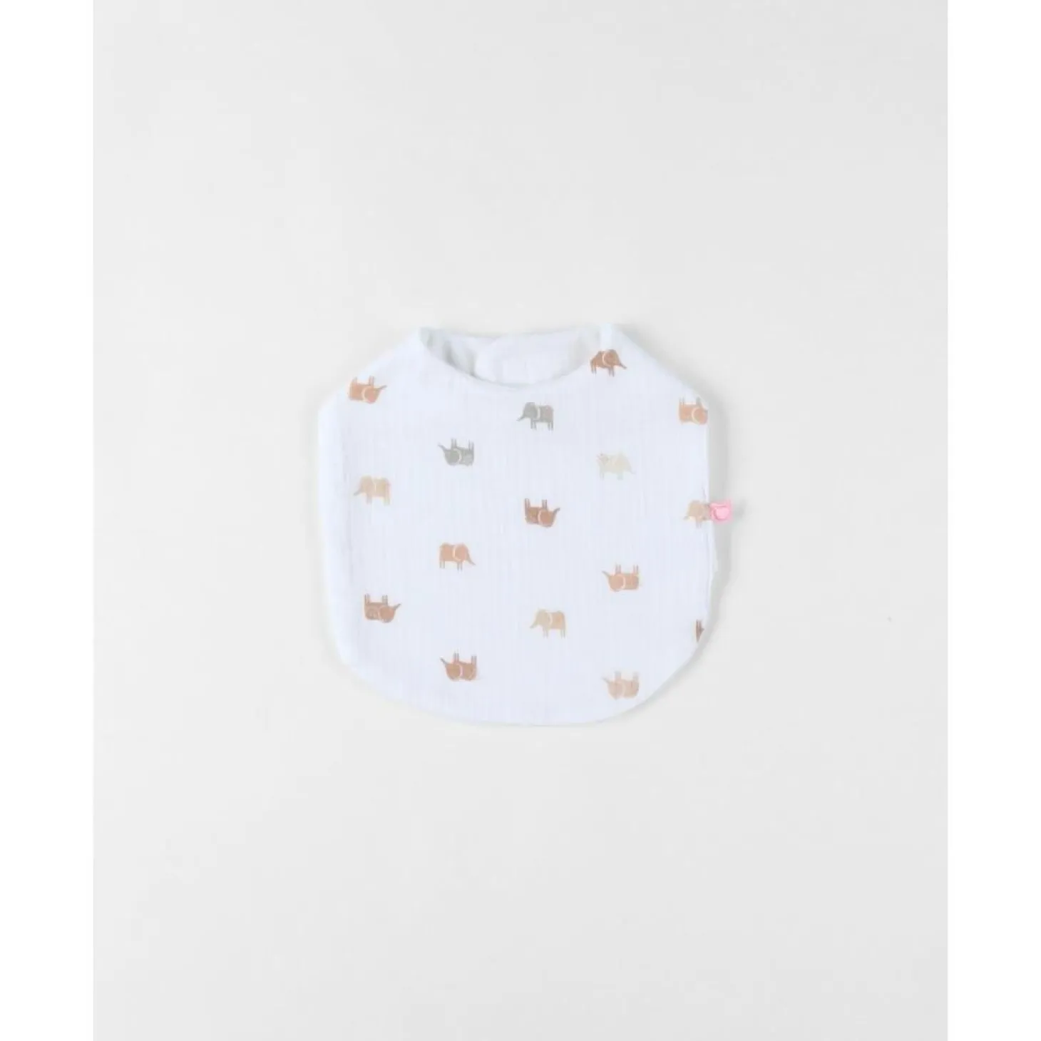 Noukie's Set 3 bavoirs mousseline M&m25 Elephants Blanc 20x35 cm