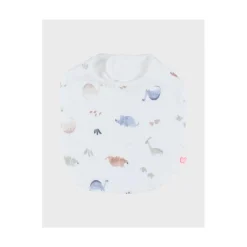 Noukie's Set 3 bavoirs Mousseline bio Dinos M&M26 Beige / Blanc / Bleu