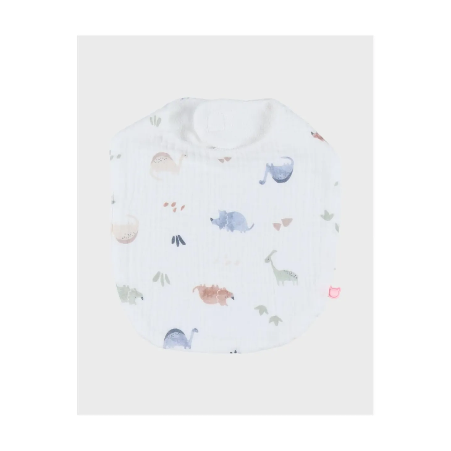 Noukie's Set 3 bavoirs Mousseline bio Dinos M&M26 Beige / Blanc / Bleu