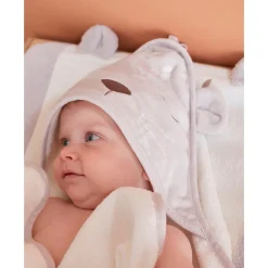 Noukie's                    Set de bain veloudoux et éponge Babou et Kendi    Gris