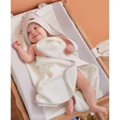 Noukie's                    Set de bain veloudoux et éponge Babou et Kendi    Gris
