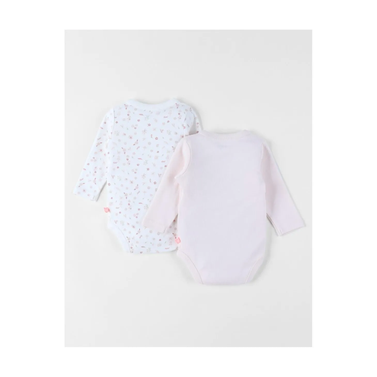 Noukie's Set de 2 bodys croisés manches longues Pinky mouse Blanc 1 mois