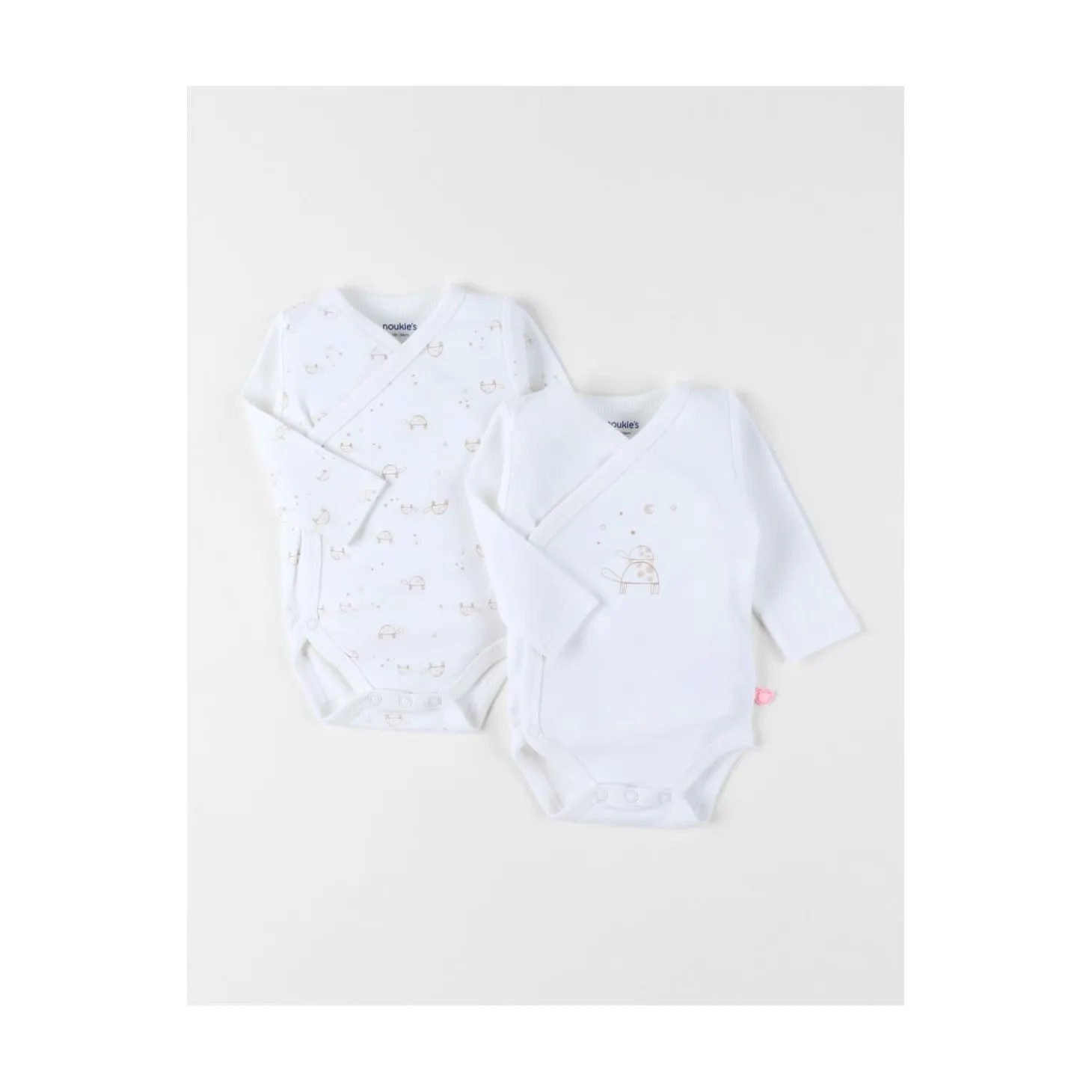 Noukie's Set de 2 bodys croisés manches longues Newborn Blanc 1 mois
