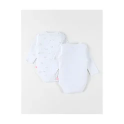 Noukie's                    Set de 2 bodys croisés manches longues Newborn    Blanc            1 mois