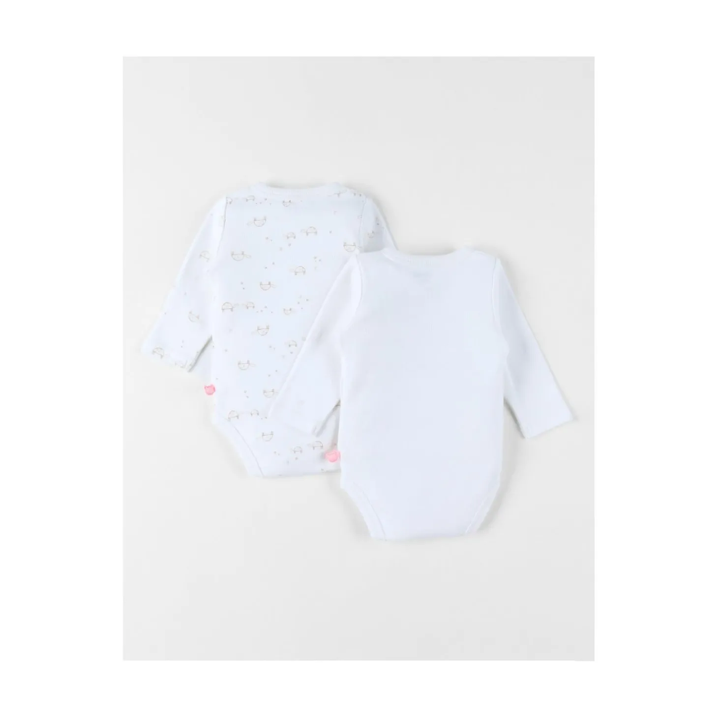 Noukie's Set de 2 bodys croisés manches longues Newborn Blanc 1 mois