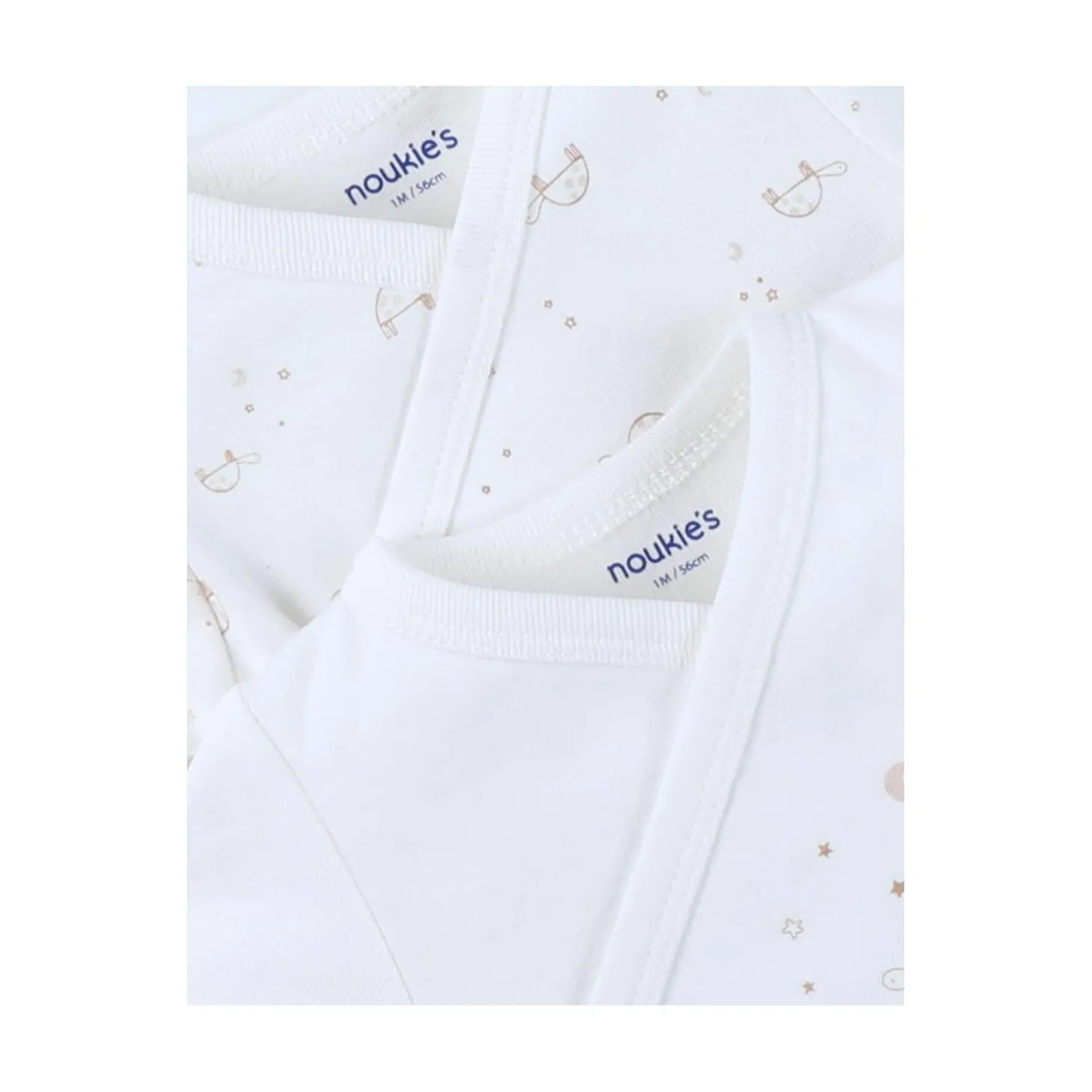 Noukie's Set de 2 bodys croisés manches longues Newborn Blanc 1 mois