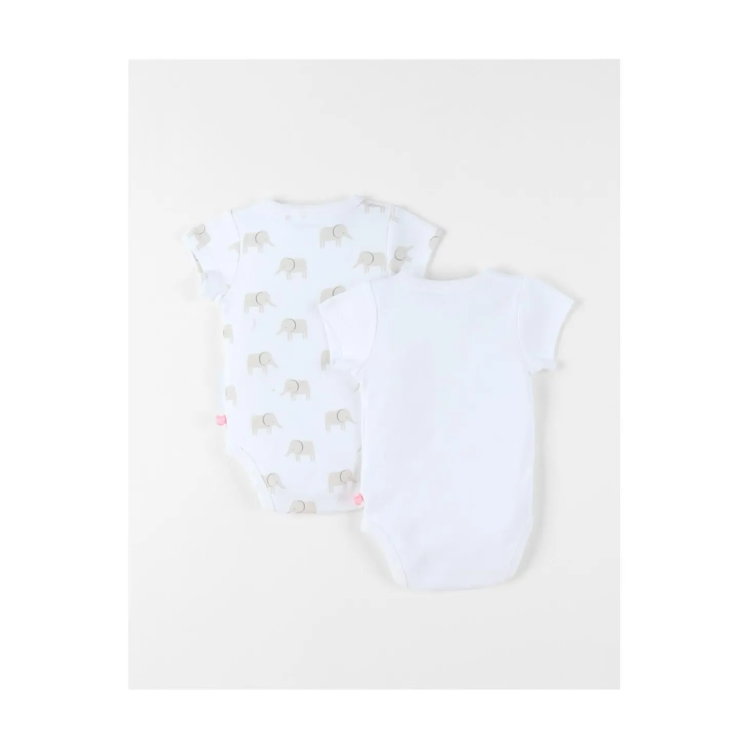 Noukie's Set de 2 bodys croisés manches courtes Wild jungle Blanc 1 mois