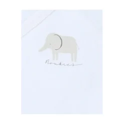 Noukie's Set de 2 bodys croisés manches courtes Wild jungle Blanc 1 mois