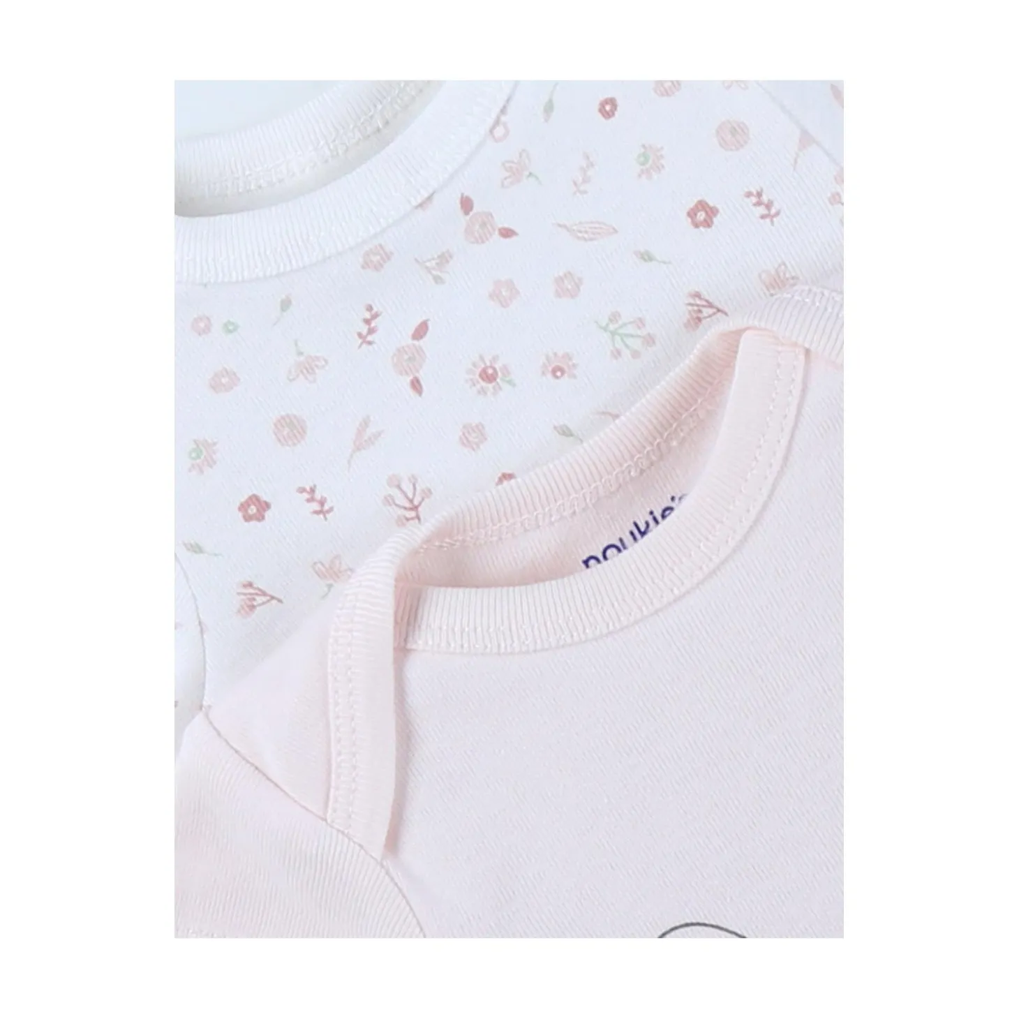 Noukie's Set de 2 bodys manches courtes Pinky mouse Blanc 6 mois