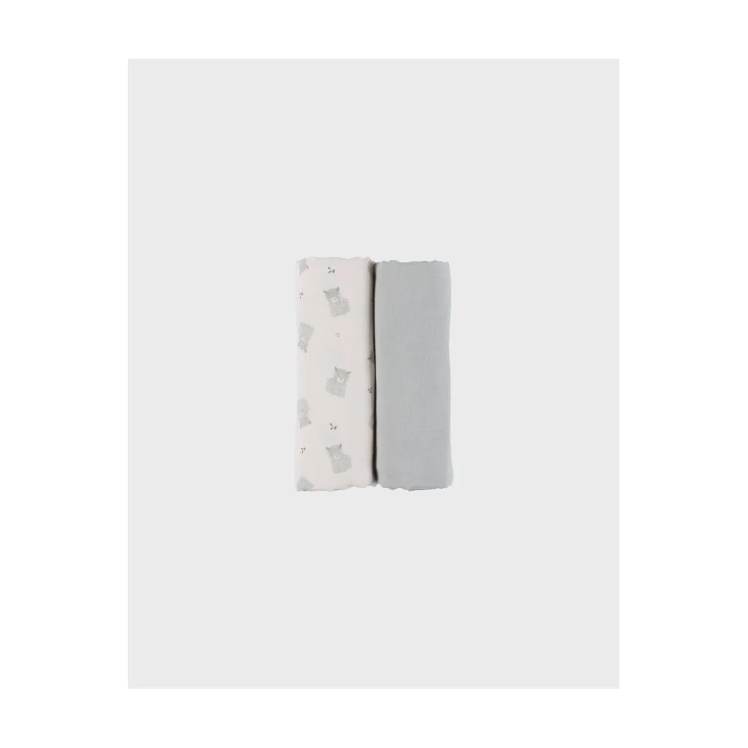 Noukie's Set de 2 langes mousseline F&O Vert 100x100 cm