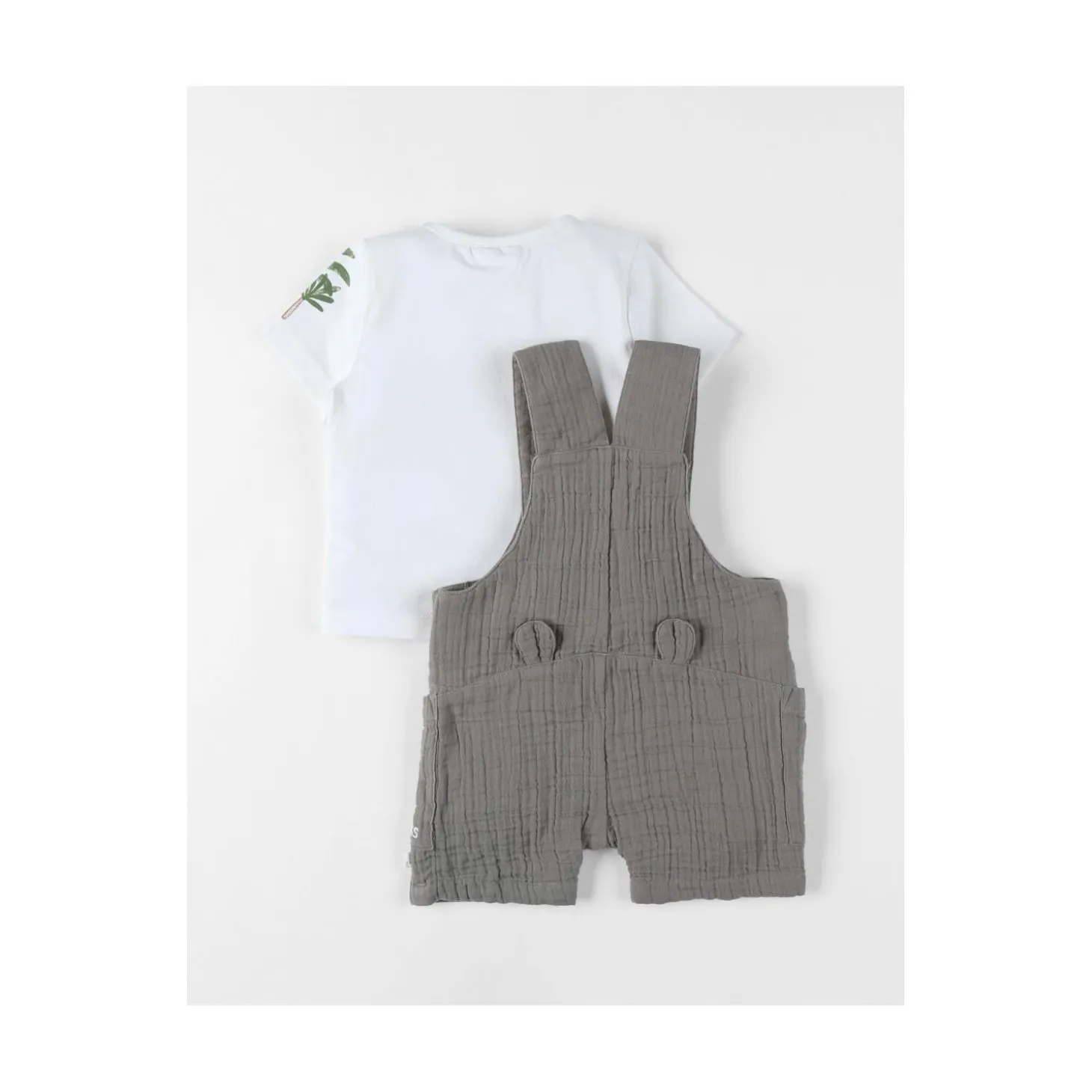 Noukie's Set salopette avec t-shirt Cute gorilla Blanc 12 mois