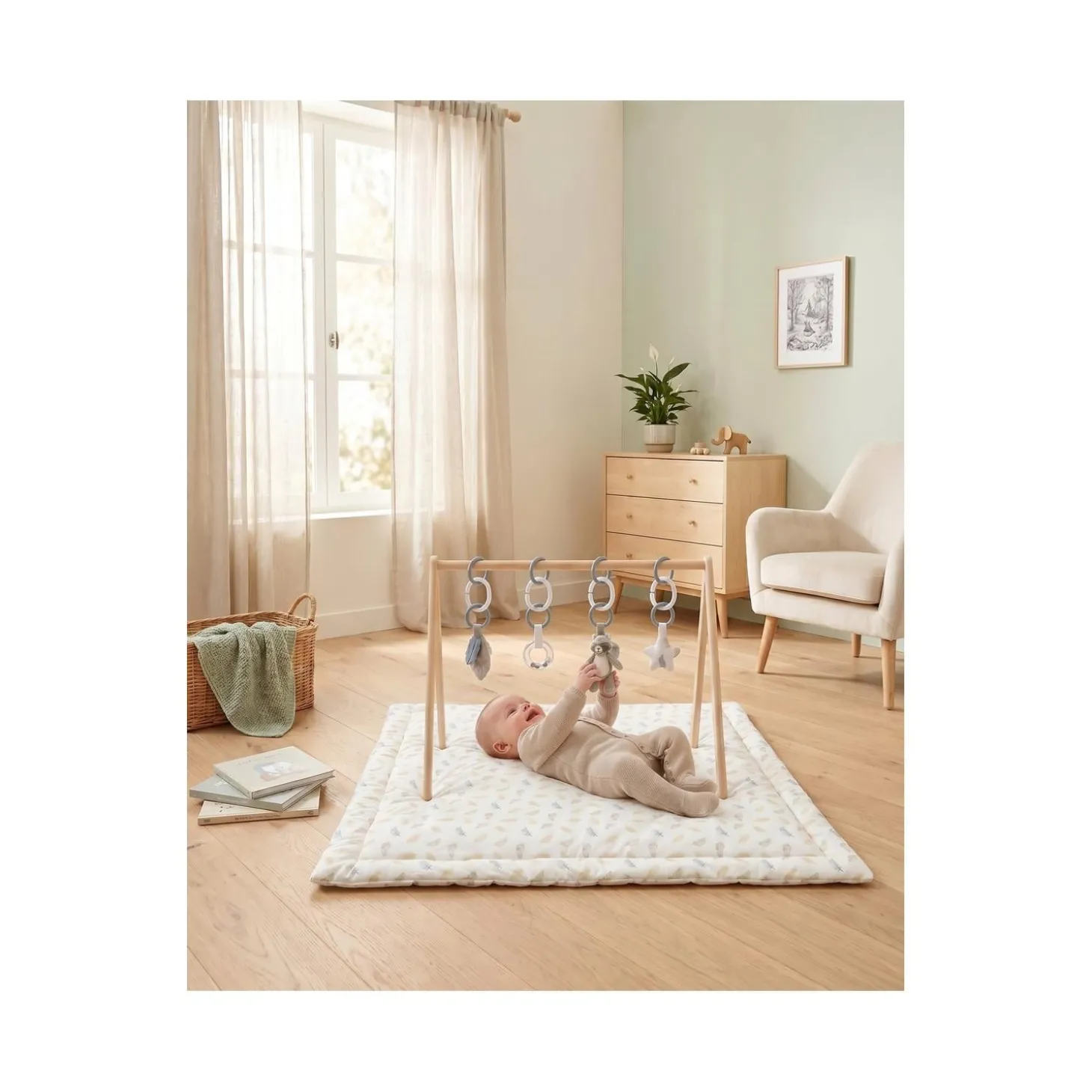 Noukie's Tapis de Sol/Parc Plumes de Lune R&L Beige 100x100 cm