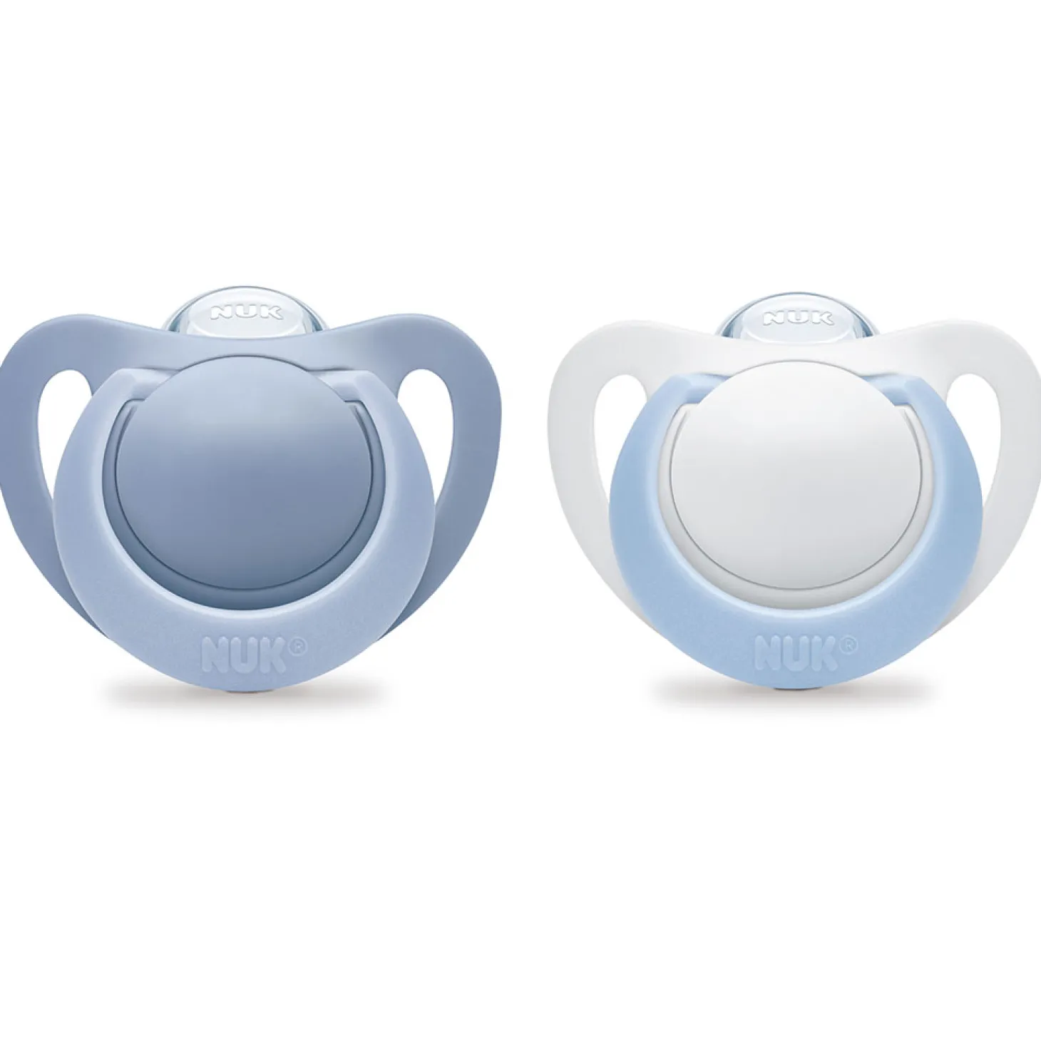 Nuk 2 sucettes physiologiques Genius Blanc/ Bleu