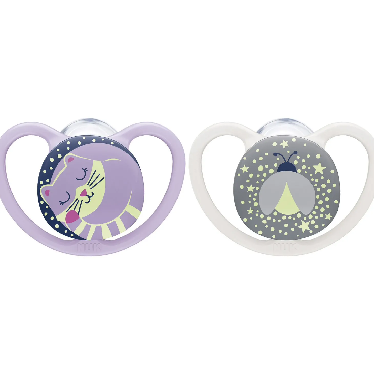 Nuk 2 Sucettes SPACE NUIT Violet