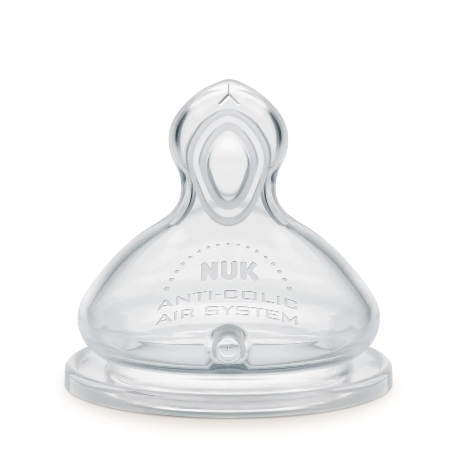 Nuk 2 Tétines FC+ Perçage Flow Control silicone Transparent 06-18 mois