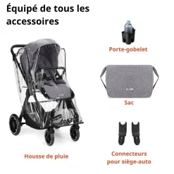 Nurse Duo poussette convertible Wander C + coque Wander carrier Iron