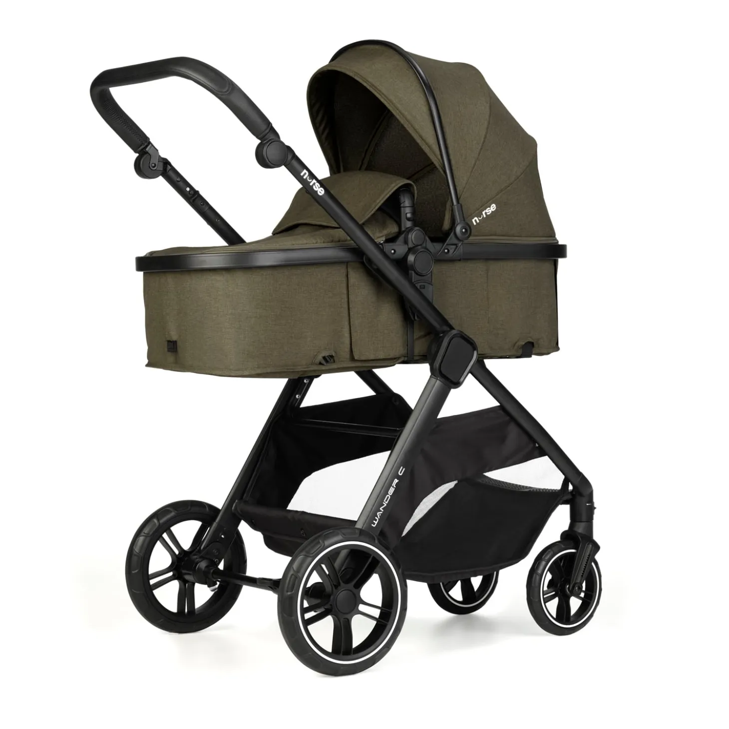 Nurse Duo poussette convertible Wander C + coque Wander carrier Green