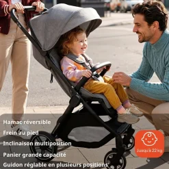 Nurse Trio poussette Wander nacelle + coque Iron