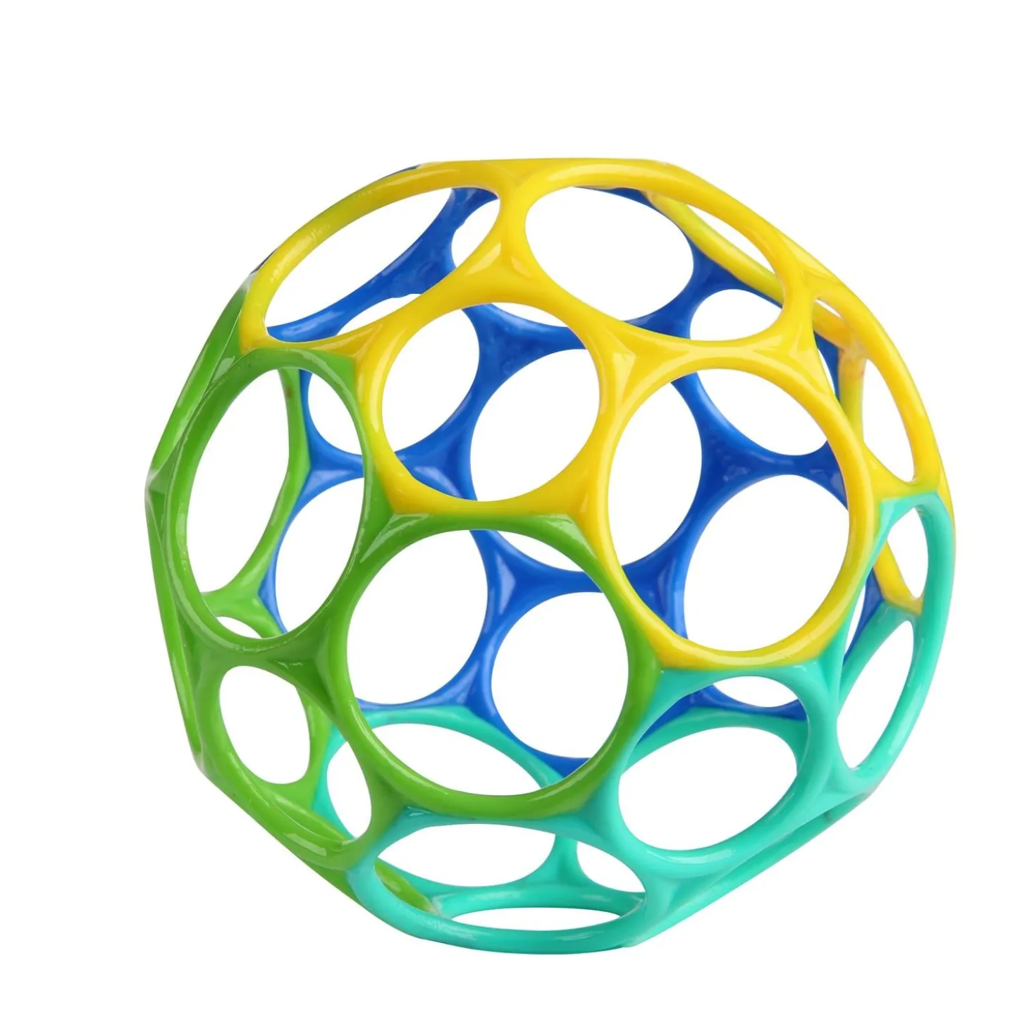 Oball Hochet balle souple Bleu/Vert/Jaune 10 cm