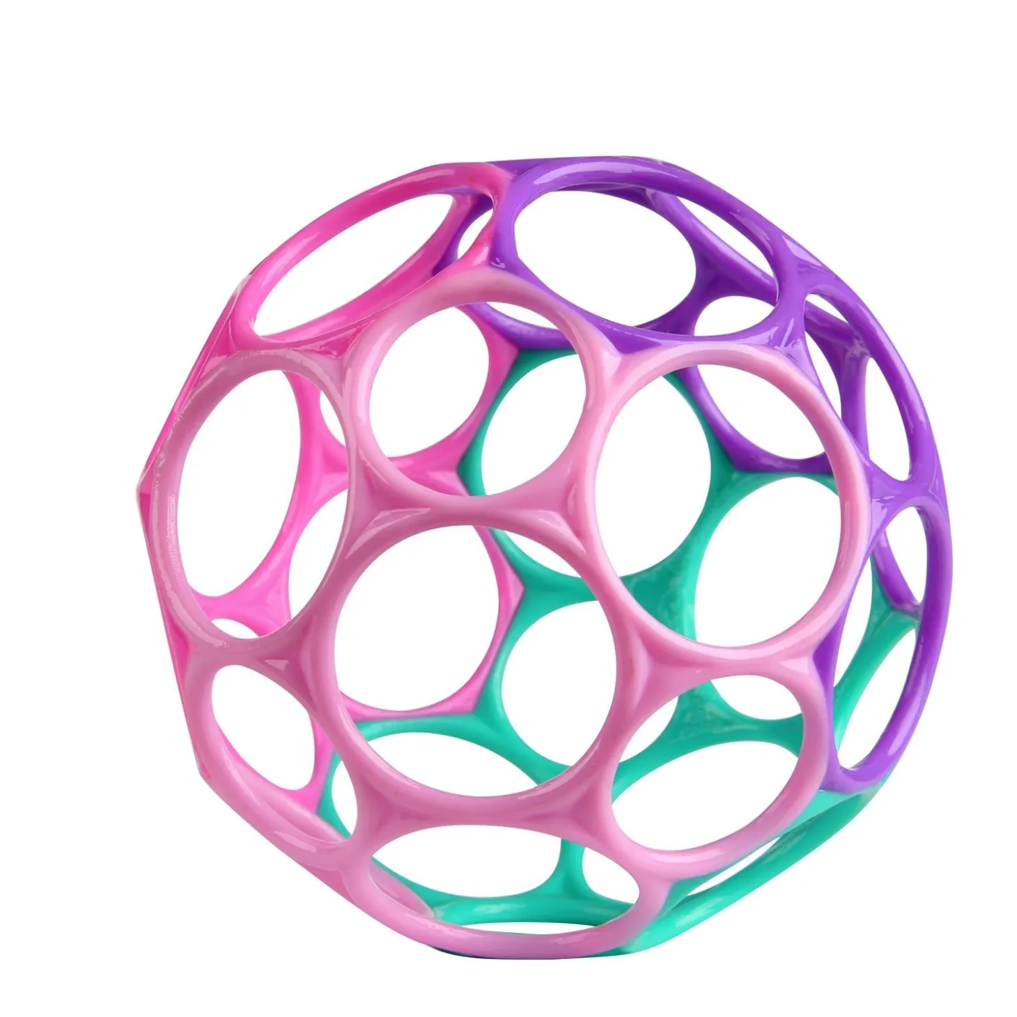 Oball Hochet balle souple Rose/Lila/Vert 10 cm