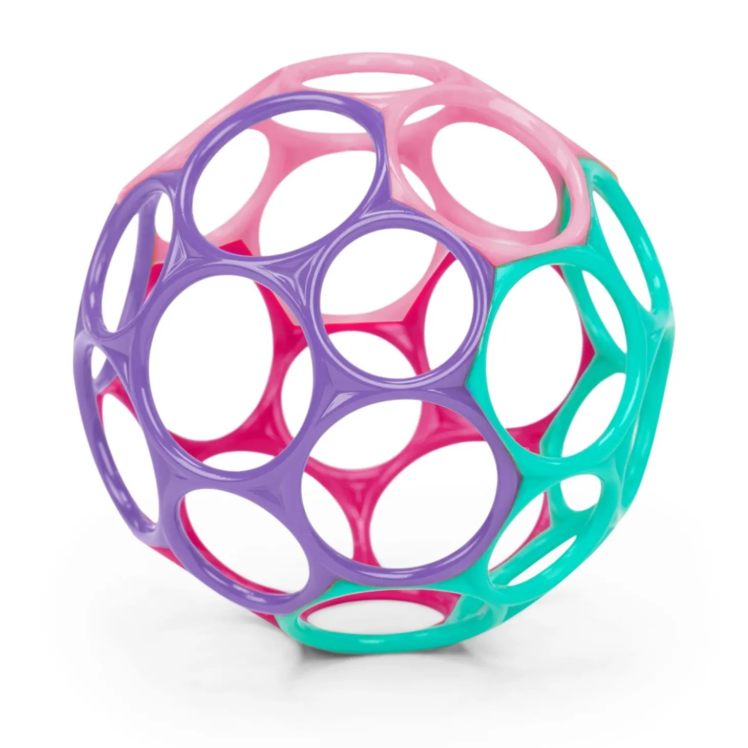 Oball Hochet balle souple Rose/Lila/Vert 10 cm