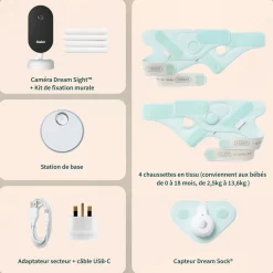 Owlet                    Pack Dream Sock + Dream Sight Cam    Menthe