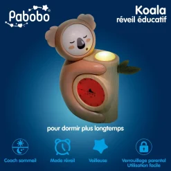 Pabobo                    Veilleuse indicateur de réveil Koala    Caramel