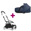 Pack chassis poussette YOYO³ Blanc + nacelle YOYO³ Bleu Marine                            de Stokke