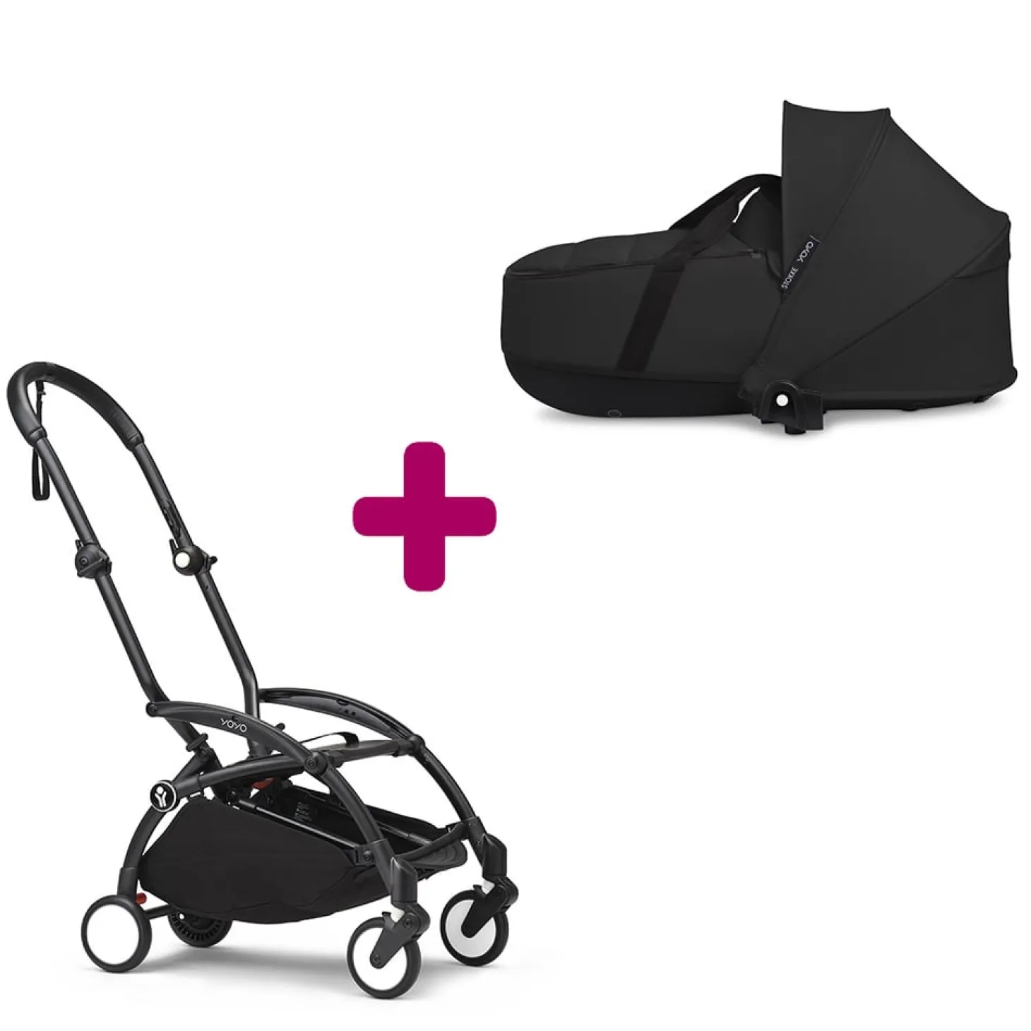 Pack chassis poussette YOYO³ Noir + nacelle YOYO³ Noir de Stokke