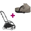 Pack chassis poussette YOYO³ Noir + nacelle YOYO³ Taupe                            de Stokke
