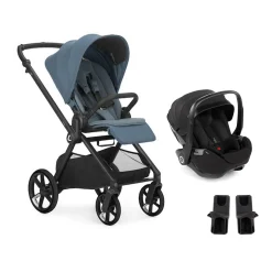 Pack duo Poussette Mumm 5 Seal + coque allongeable Kombibaby Matt Black + adaptateur                            de Jané