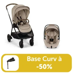 Pack duo poussette Triv next Cosmopolitain + Arra flex  + base curv à -50%                            de Nuna