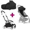 Pack Poussette duo chassis YOYO³ Blanc + pack 6+ YOYO³ Noir + nacelle YOYO³ Noir                            de Stokke