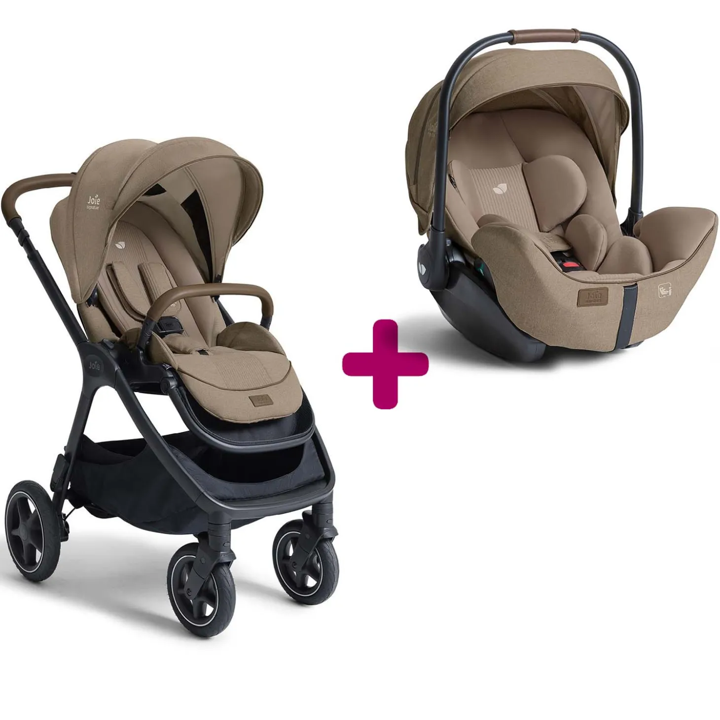 Pack poussette duo Finiti Sandstone + coque I-Level Pro Sandstone de Joie