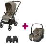 Pack Poussette Duo Léona 2 Twillic Truffle + adaptateurs coque + coque Pebble 360 pro 2                            de Maxi Cosi