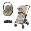Pack Poussette duo Melio Almond Beige + coque Cloud T tissu plus Cozy Beige                            de Cybex