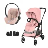 Pack Poussette duo Melio Candy Pink + coque Cloud T tissu plus Peach Pink                            de Cybex