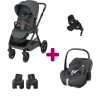 Pack Poussette Duo Oxford Twillic Graphite + adaptateurs coque + coque Pebble 360 pro 2 + base Familyfix 360 pro                            de Maxi Cosi