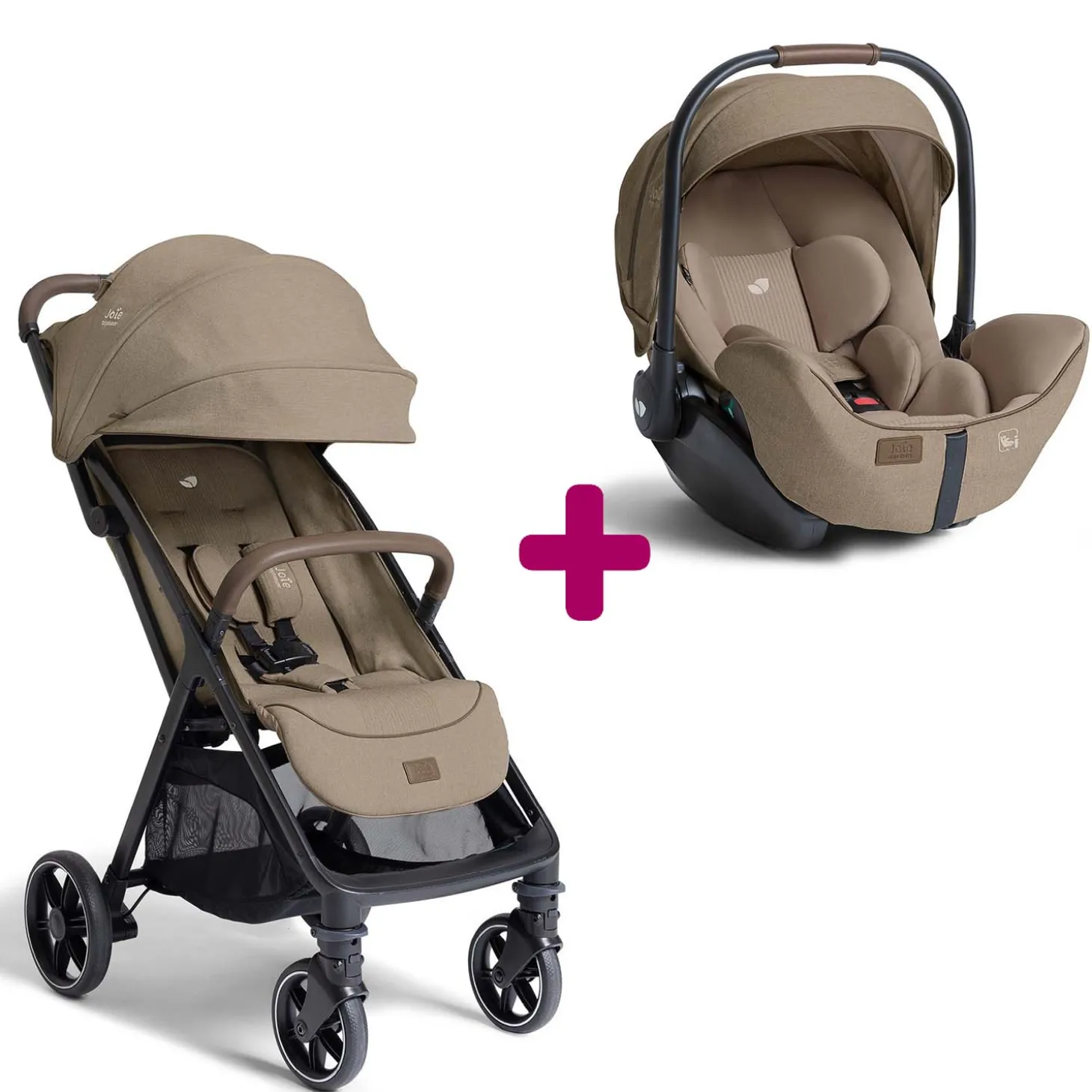 Pack Poussette duo Parcel LX Sandstone + coque I-Level Pro Sandstone de Joie