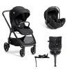 Pack poussette duo XL Valora Eclipse + coque i-level pro + siège auto i-harbour pro + base isofix encore                            de Joie