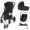 Pack Poussette Trio Balios S Lux Moon Black + coque Cloud G tissu plus Moon Black + Nacelle S Lux + Base G3                            de Cybex