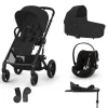 Pack Poussette Trio Balios S Lux Moon Black + coque Cloud G tissu plus Moon Black + Nacelle S Lux + Base G3                            de Cybex