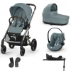 Pack Poussette Trio Balios S Lux Stormy Blue + coque Cloud G tissu plus Stormy Blue + Nacelle S Lux + Base G3                            de Cybex