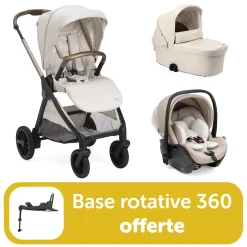 Pack Poussette trio Bellagio 2 Amber Glow = base rotative 360 offerte                            de Chicco
