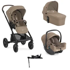 Pack poussette Trio Chrome Cashew + coque1-snug 2 + nacelle chrome + base Encore pivotante                            de Joie
