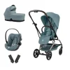 Pack Poussette trio Eezy S Twist +2 Stormy Blue Cadre Taupe + coque Cloud G tissu plus Stormy Blue + nacelle Stormy Blue                            de Cybex